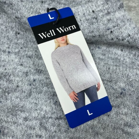 Well Worn Womens Gray Knit Sweater L Soft Acrylic Blend Long NWT 6594 - Picture 3 of 8